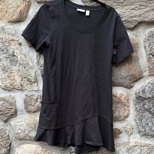 LOGO by Lori Goldstein Black Ruffle Hem dress